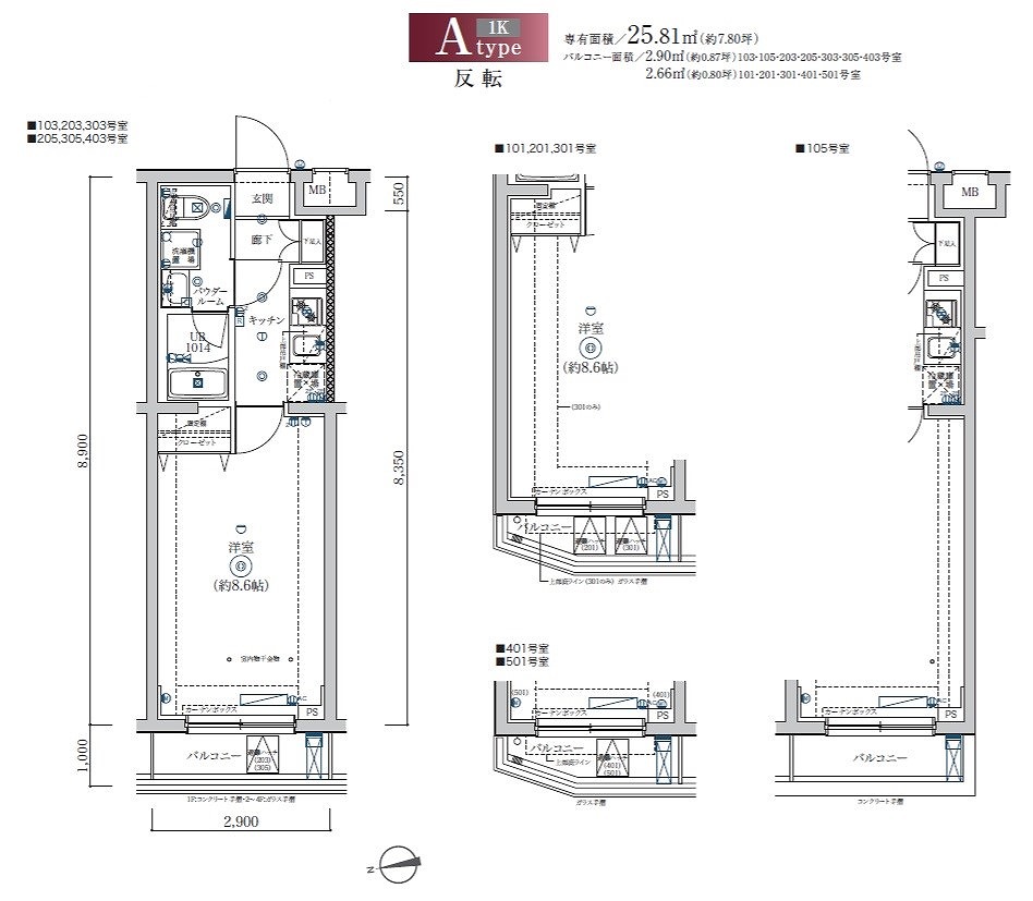 SQUARE CITY NAKAMAGOME 101号室